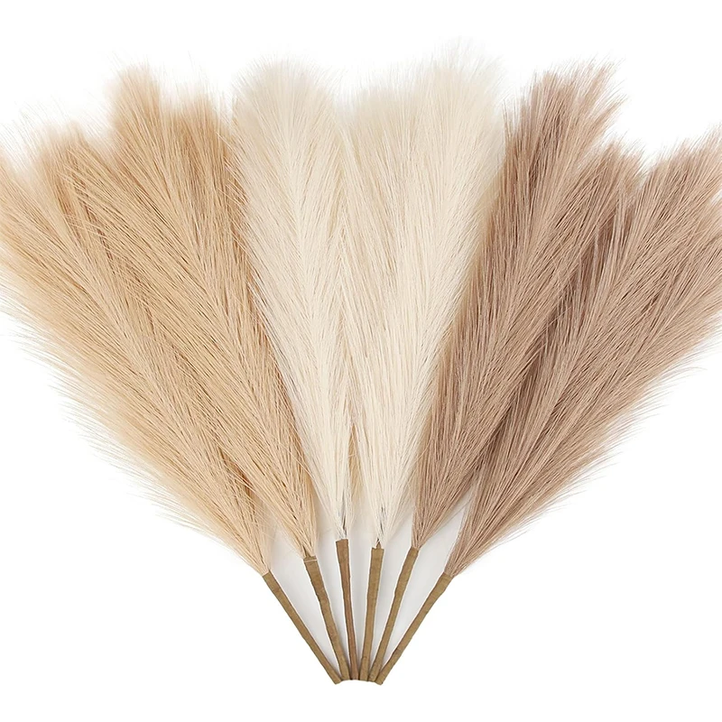 6/12/15Pc 55CM Künstliche Pampas Gras Dekor Böhmischen Schilf für DIY Floral Tisch Arrangieren Blume hochzeit Hause Weihnachten Dekoration