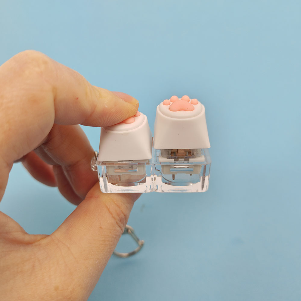 Chave de brinquedo de descompressão da ponta do dedo silicone macio gato patas chaveiro chaveiro pingente do telefone móvel acessórios teclado batendo