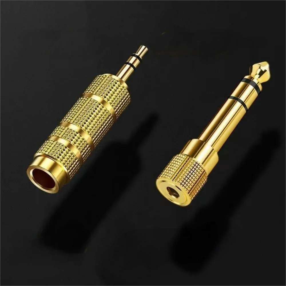Paquete de 2 adaptadores de audio de 6,5 mm a 3,5 mm y 3,5 mm a 6,5 mm de 1/4 pulgadas a 1/8 pulgadas y 1/8 pulgadas a 1/4 pulgadas Adecuado para auriculares