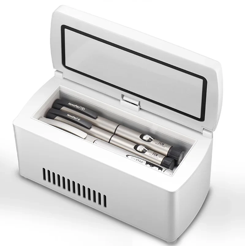 Chłodziarka insuliny USB Mini lodówka przenośna walizka podróżna z wyświetlaczem LCD do przechowywania leków strona główna podróż 10200 mAh bateria