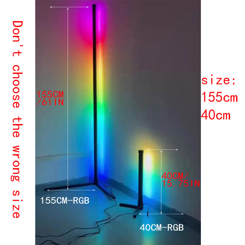 Lampa podłogowa narożna RGB lampa podłogowa ze zmianą koloru ze sterowaniem za pomocą inteligentnej aplikacji, nowoczesna lampa podłogowa z synchronizacją muzyki, 16 milionów przyciemnianych narożnych lamp stoj