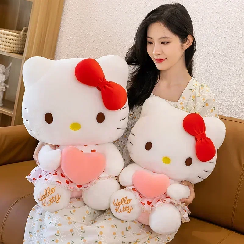 ใหม่ Miniso sanrio การ์ตูนอะนิเมะ Sheer ชุดตุ๊กตา Plush ใหญ่น่ารักตกแต่งห้องตุ๊กตาของเล่นหมอนนอน Kawaii นุ่มของเล่น
