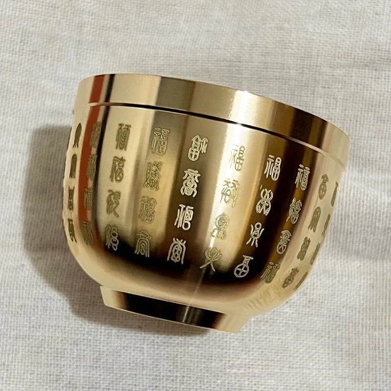 Ciotola in oro Feng Shui con centinaia di benedizioni, pregevole fattura, regali significativi, materiali in rame, mini squisito