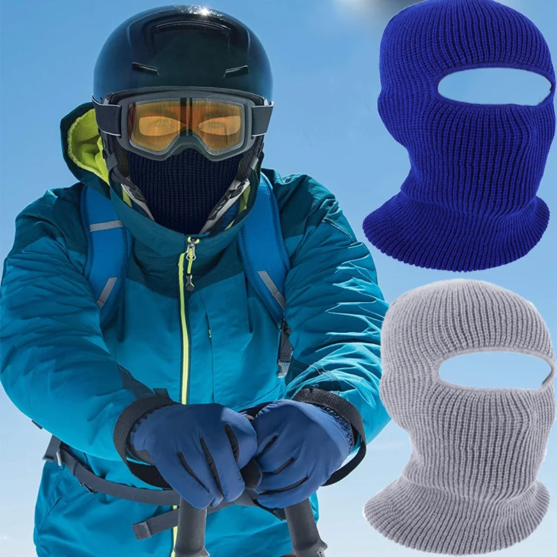 Gorros con máscara 2 en 1 para hombre, gorros de pasamontañas de invierno, gorros tejidos a la moda, gorro de esquí de cara completa, orejeras tácticas para ciclismo, gorro tejido