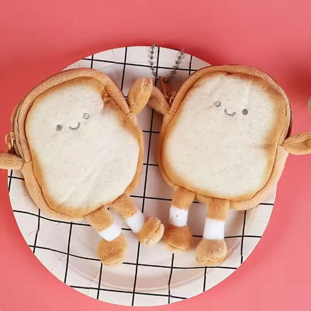 Cartoon Toastbrot Plüschtiere Kinder Münz geldbörse Kopfhörer tasche Münz schlüssel Tasche Puppen tasche Anhänger Geburtstag