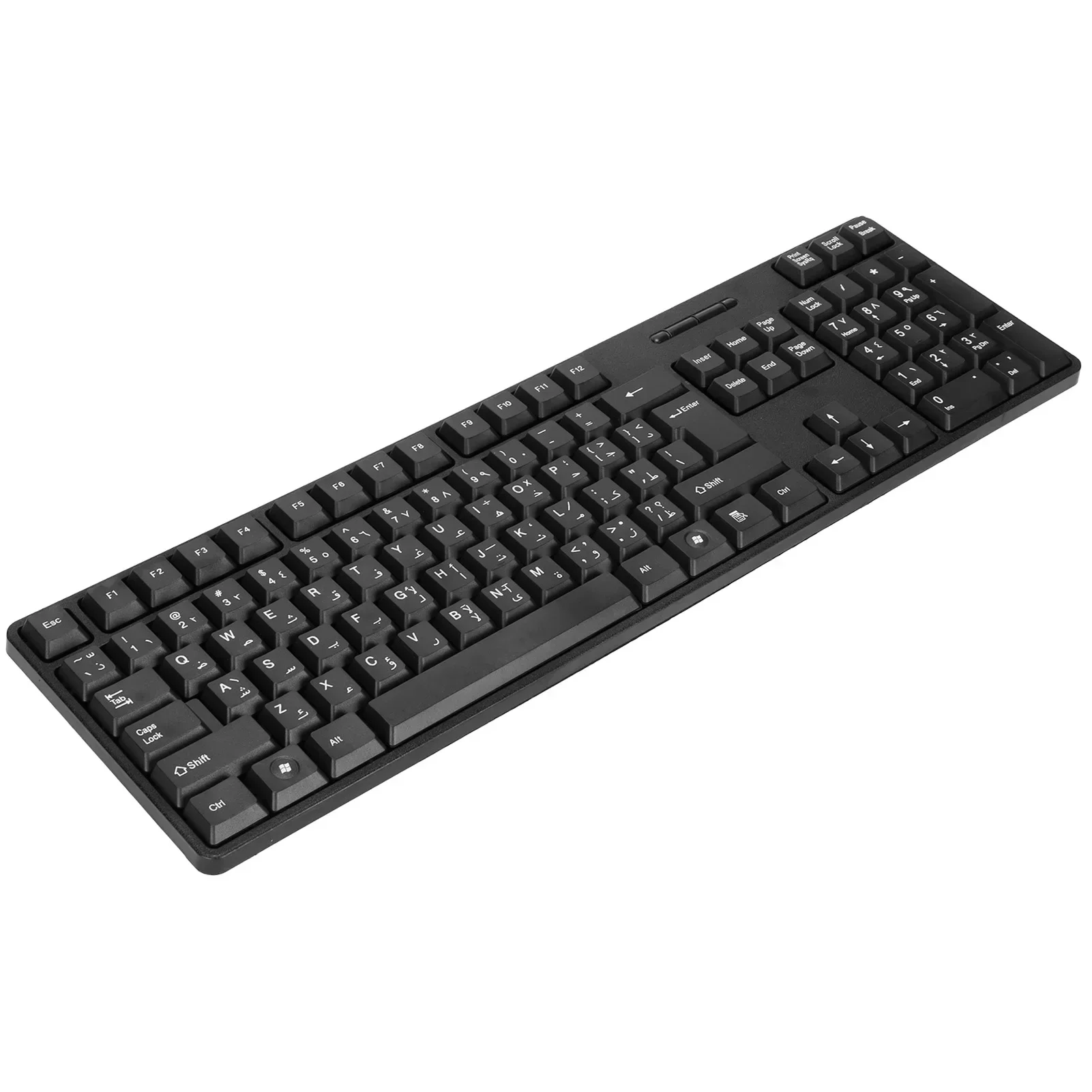 Teclados de computadora Diseño ergonómico Teclado mecánico inglés árabe con cable USB duradero para PC portátiles