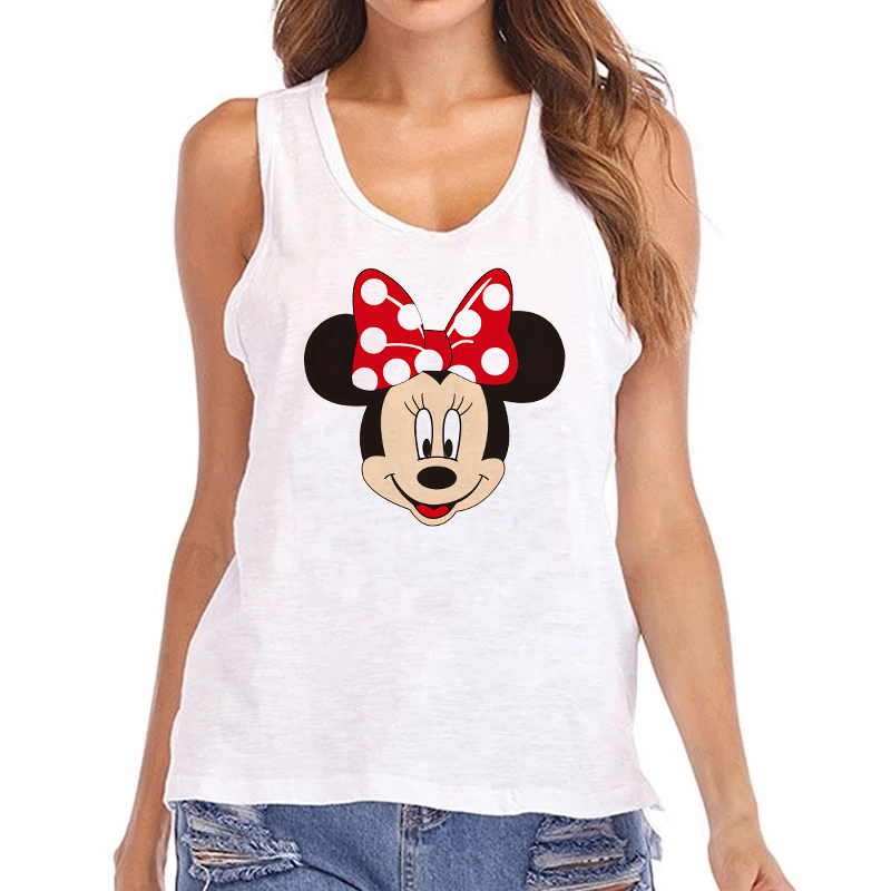 Gothic Y2k Tank Top Mickey kaus rompi kaus wanita Minnie Mouse baju kaus wanita Kawaii Disney