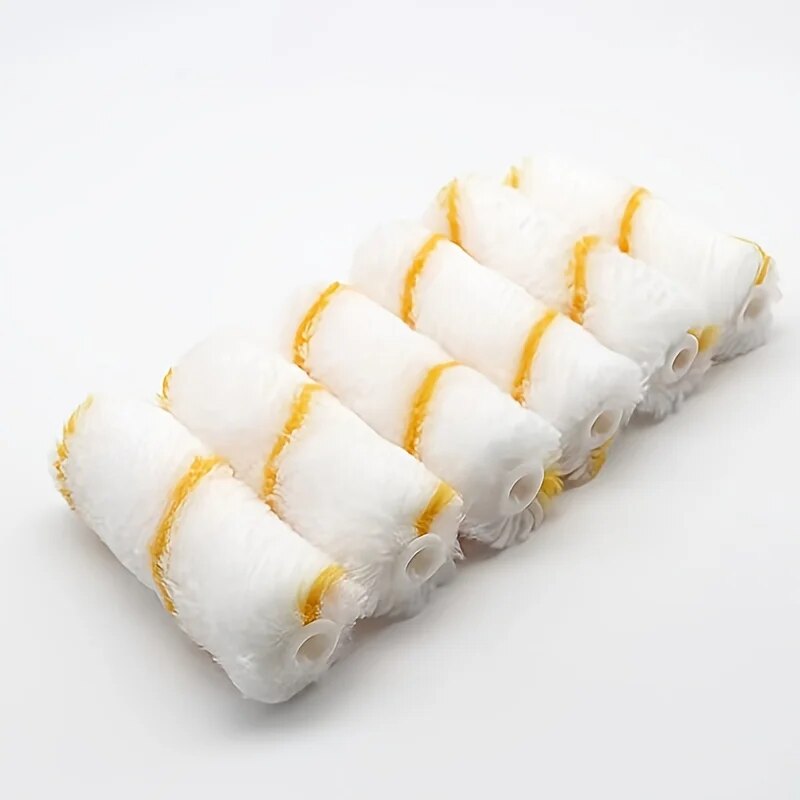 10ชิ้นขนแปรงหนาแน่น kuas rol Cat ลูกกลิ้งทาสียางสำหรับทาสีผนัง, ตู้, ประตู, รั้ว