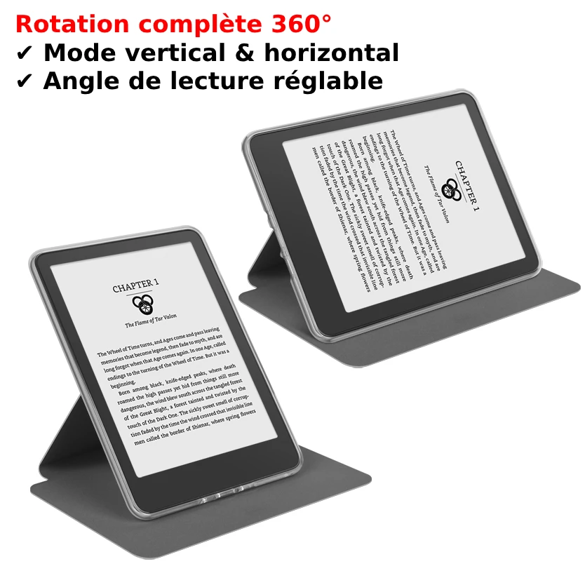 Pour Kindle Paperwhite 12e génération étui Colorsoft Signature édition 7 "2024 360 °   Support magnétique amovible 2 en 1 rotatif SA568B