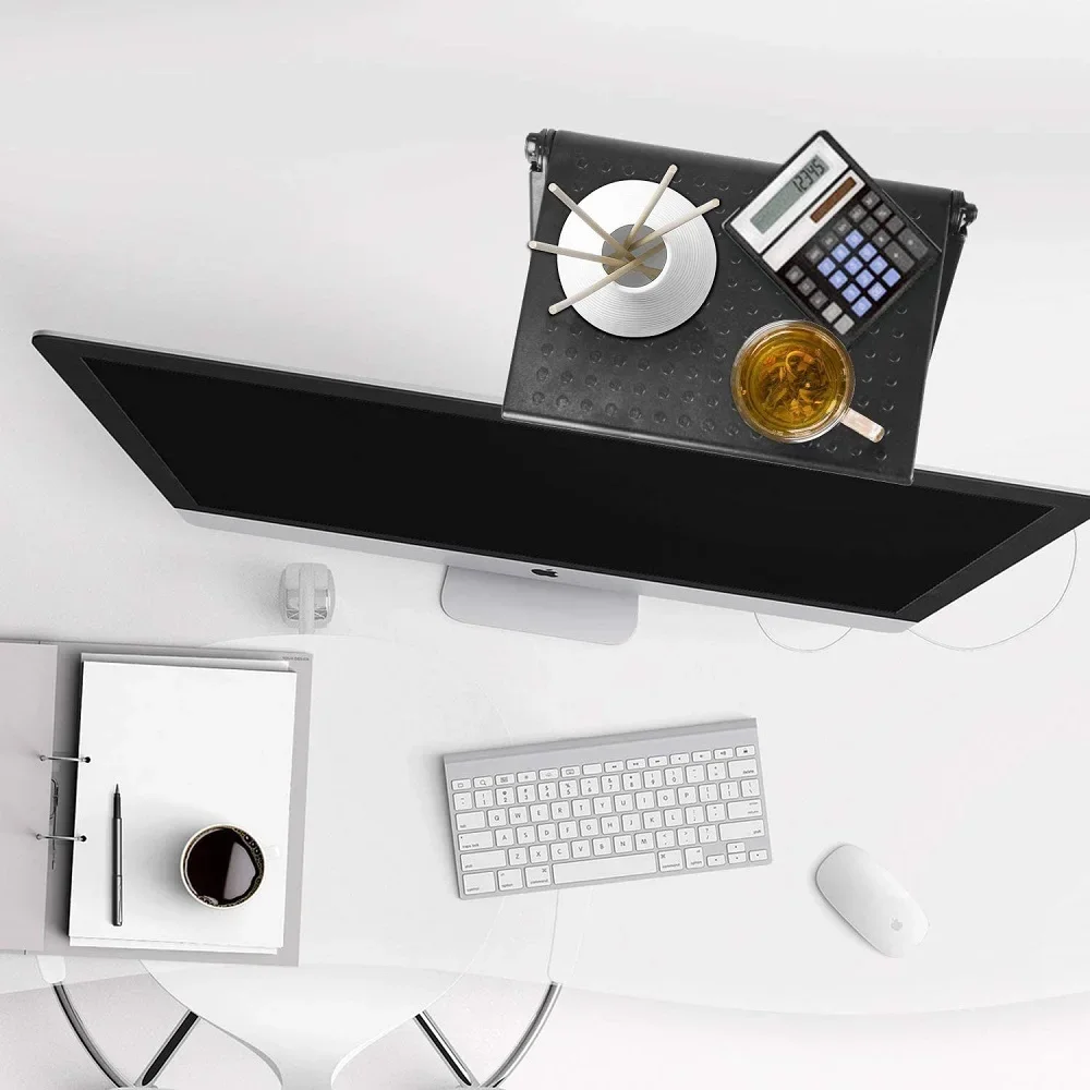 Computer Monitor TV Screen Rack Top Shelf Storage for Office Supplies Decorations Remote Control Organizer Space-saving