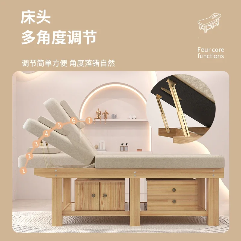 Langlebiges Massage-Klappbett, Schönheitsmatte, Sofa, Holz, Tattoo, Wimpern, Salonbett, Ganzkörper-Cama Dobravel, Schönheitsmöbel