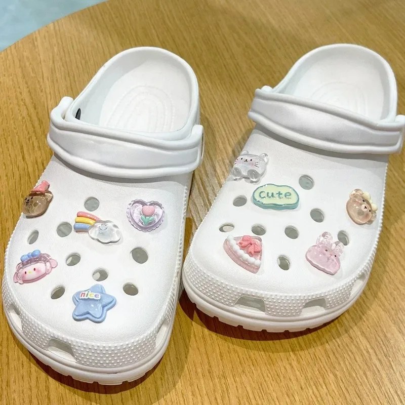 Shoe Charm 3D Cute Rainbow Bear Shoe Charms DIY Accessories Decorations for Clogs Slides Sandals Sneakers and Flip Flops