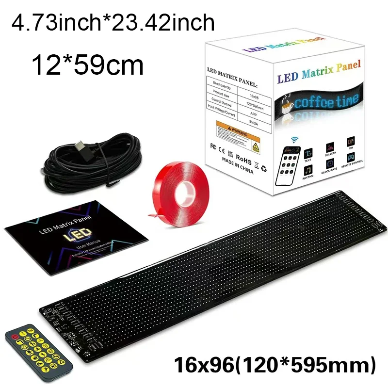 Ultradun zacht flexibel reclamelicht Smart Bluetooth LED-scherm Bericht scrollend bord voor winkelautodisplay