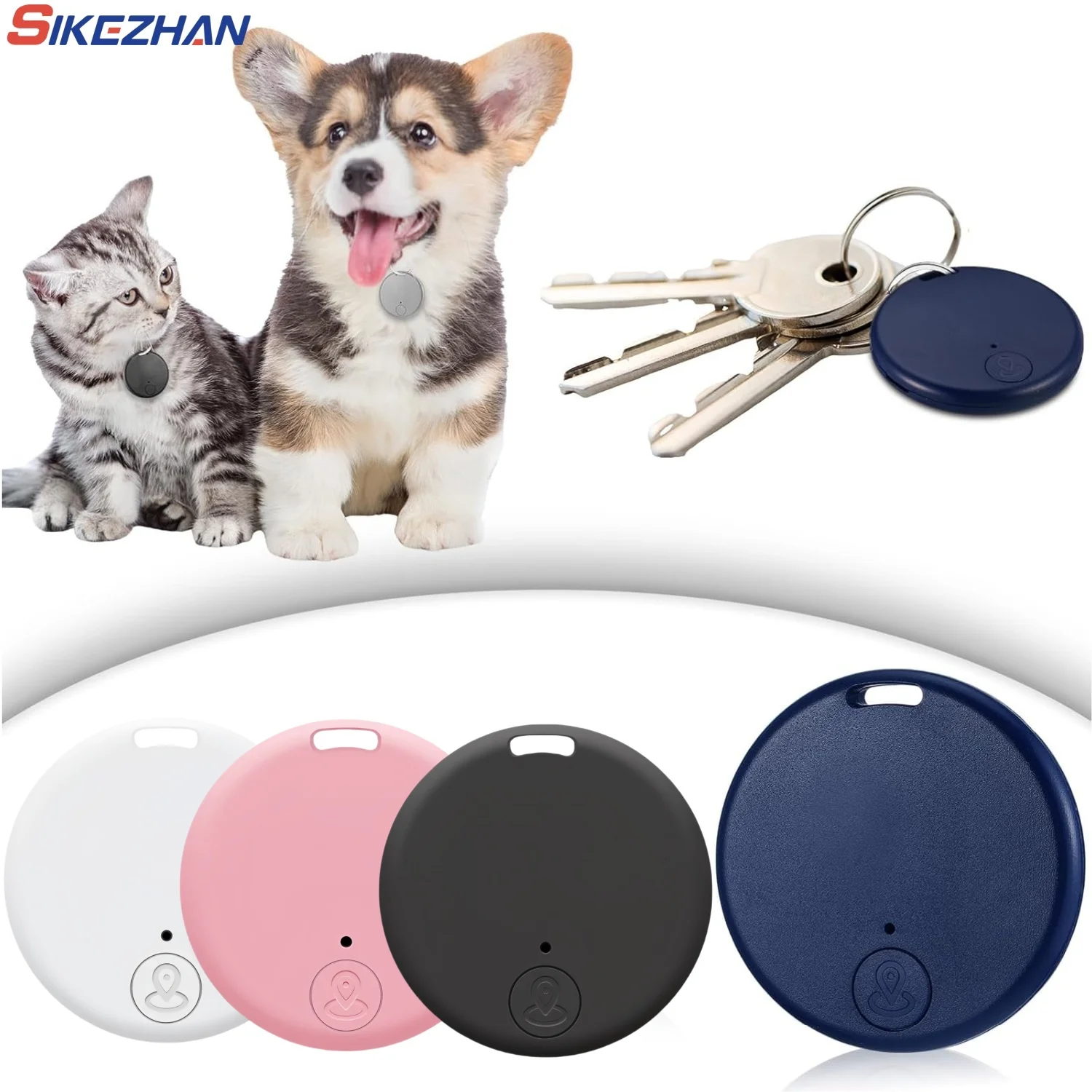 Mini rastreador GPS inalámbrico, llave de alarma antipérdida, bolso para niños, buscador de billetera, aplicación Bluetooth, localizador GPS, etiqueta inteligente para iPhone y Android