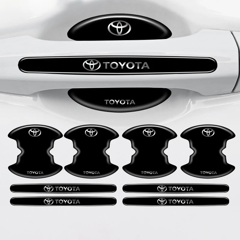 Pegatinas protectoras para manija de puerta de coche, anticolisión, para Toyota TRD Century Auris FCV Mirai Premio Yaris Camry Carola Crown