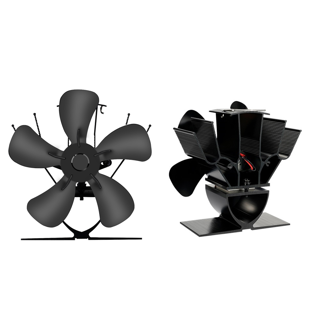 Mini-kachelventilator Warmte-aangedreven open haardventilator Houtkachel Eco-ventilator Stille 5-bladige open haardventilator Thuis Winter Warme warmteverdeling