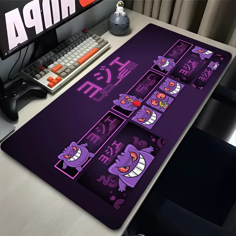 Fioletowa japońska podkładka pod mysz Anime PC Cool P-pokemon Gamer Cabinet Keyboard Rug XXL G-gengar Extended Desk Mat Laptop Kawaii Mousepad