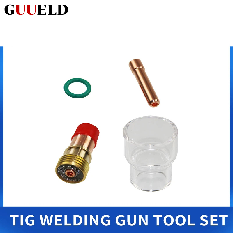 7pcs tocha de soldagem TIG lente de gás atarracado # 12 kit de pontas de contato de copo de vidro Pyrex para WP-17/WP18 WP26 peças de ferramentas copo resistente ao calor