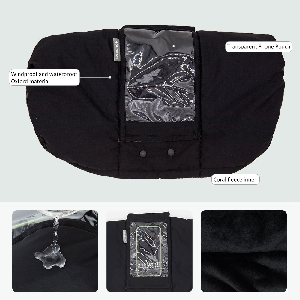 Winterhandschuhe für Mutterschaft, Mama, Kinderwagen, Handschuhe mit Handytasche, Taschentuchbeutel, winddichter Handschutz, warme Frostschutz-Fäustlinge