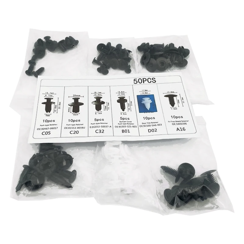 50/100/190 Pcs Stoßstange Clips Auto Schnalle Teile Kit Mehrere Stil Kunststoff Retainer Befestigungen Clip Auto Körper Push nieten