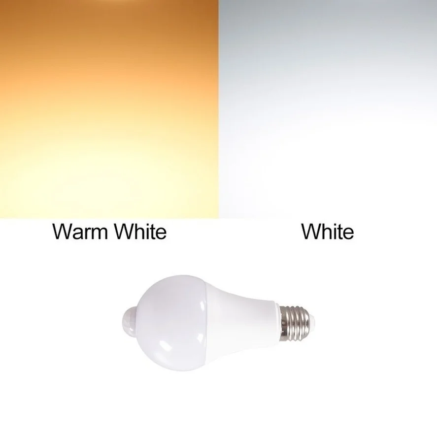PwwQmm LED 220V E27 PIR lámpara con Sensor de movimiento 12W 15W 18W bombilla con Sensor de movimiento Detector de movimiento de radiación infrarroja luz nocturna