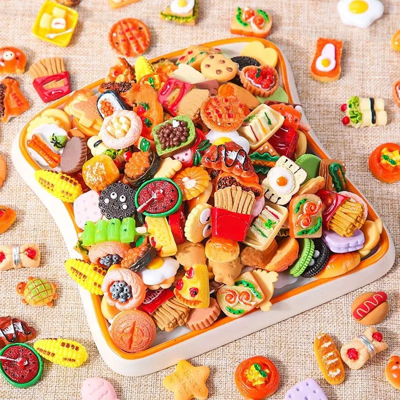 Giocattoli alimentari in miniatura Cibo in resina mista Bambole da cucina Giochi di finzione adatti per giocattoli da cucina per case delle bambole Cibo in miniatura in resina