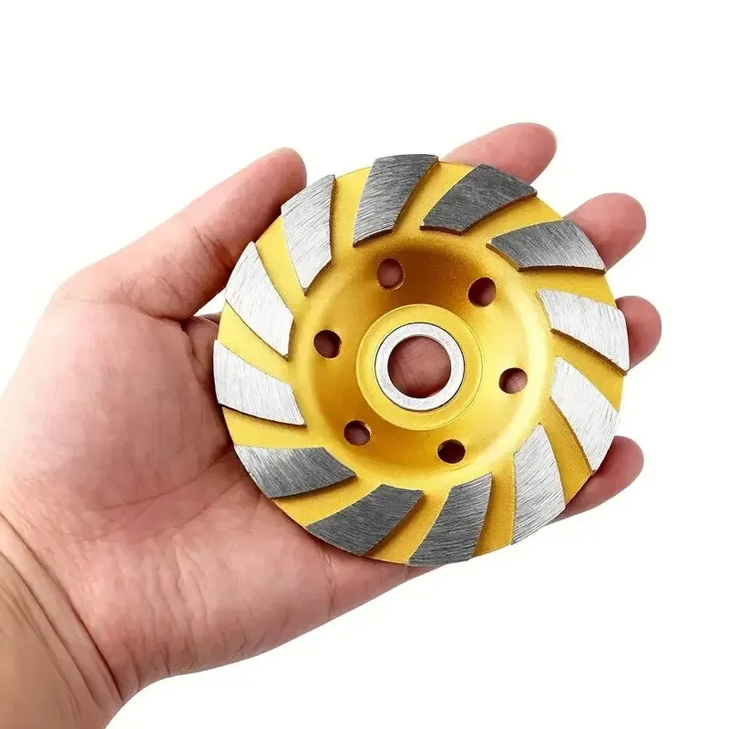 Rueda de copa de molienda de diamante Turbo de hormigón de 4 pulgadas, ruedas de amoladora angular de alta resistencia de 12 segmentos para amoladora angular