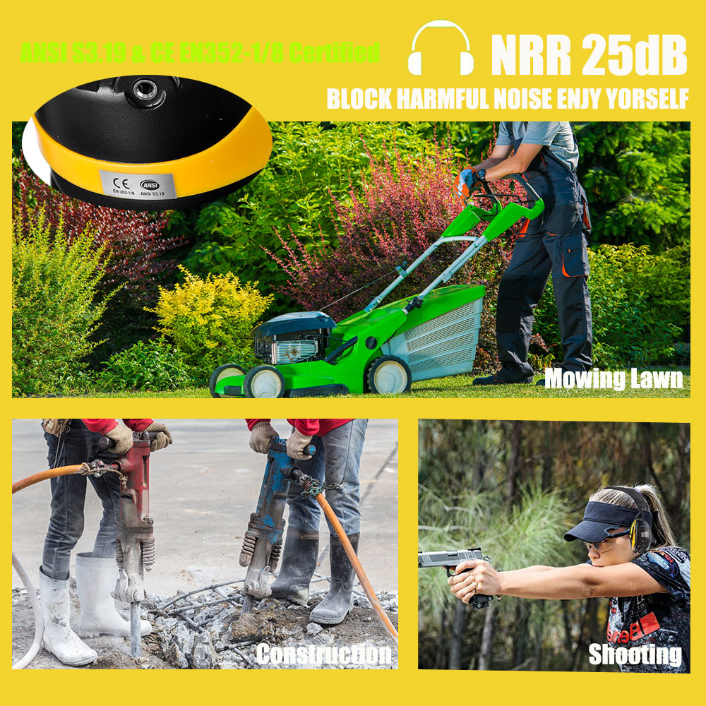 PROTEAR AM FM Radio Auriculares con pantalla digital NRR 25dB Protección auditiva Reducción de ruido Orejeras de seguridad para cortar