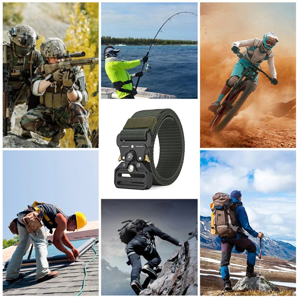Men's Belt Outdoor Multi Function Compass Belt High Quality Canvas For Nylon Male Luxury Belts Women's Sports Jeans Neutral Belt