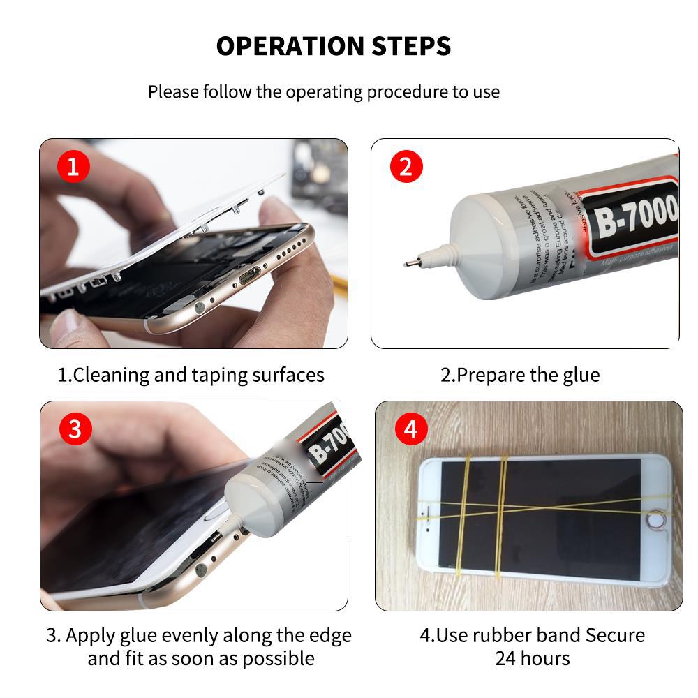 B-7000 15/25/50/110ML Transparent Phone Screen Repair Glue B7000 Universal Glass Plastic DIY Adhesive With Precision Applicator