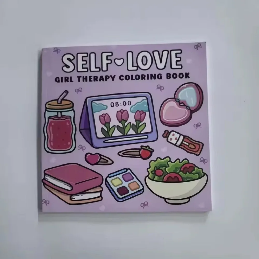 Libro da colorare Self Love per adulti: modelli utili e facili da alleviare lo stress, simpatici disegni di animali e floreali, regalo di compleanno perfetto