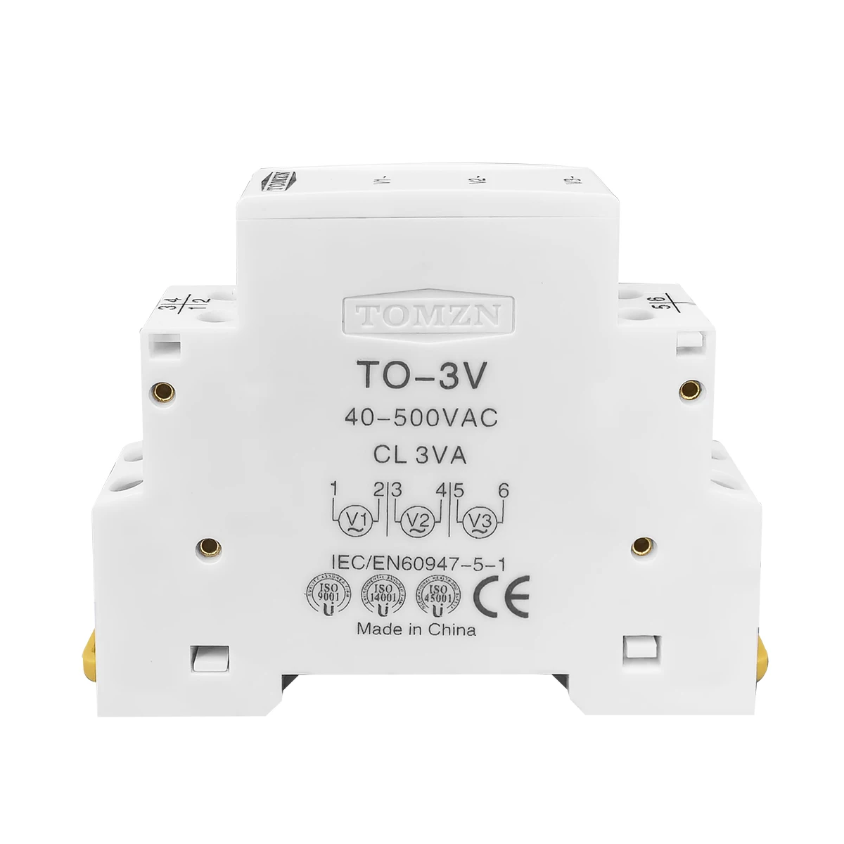 Medidor de voltaje de 18mm con carril Din AC 40-500V 220V 380V indicador de voltímetro Modular trifásico único Detector de pantalla Digital LED