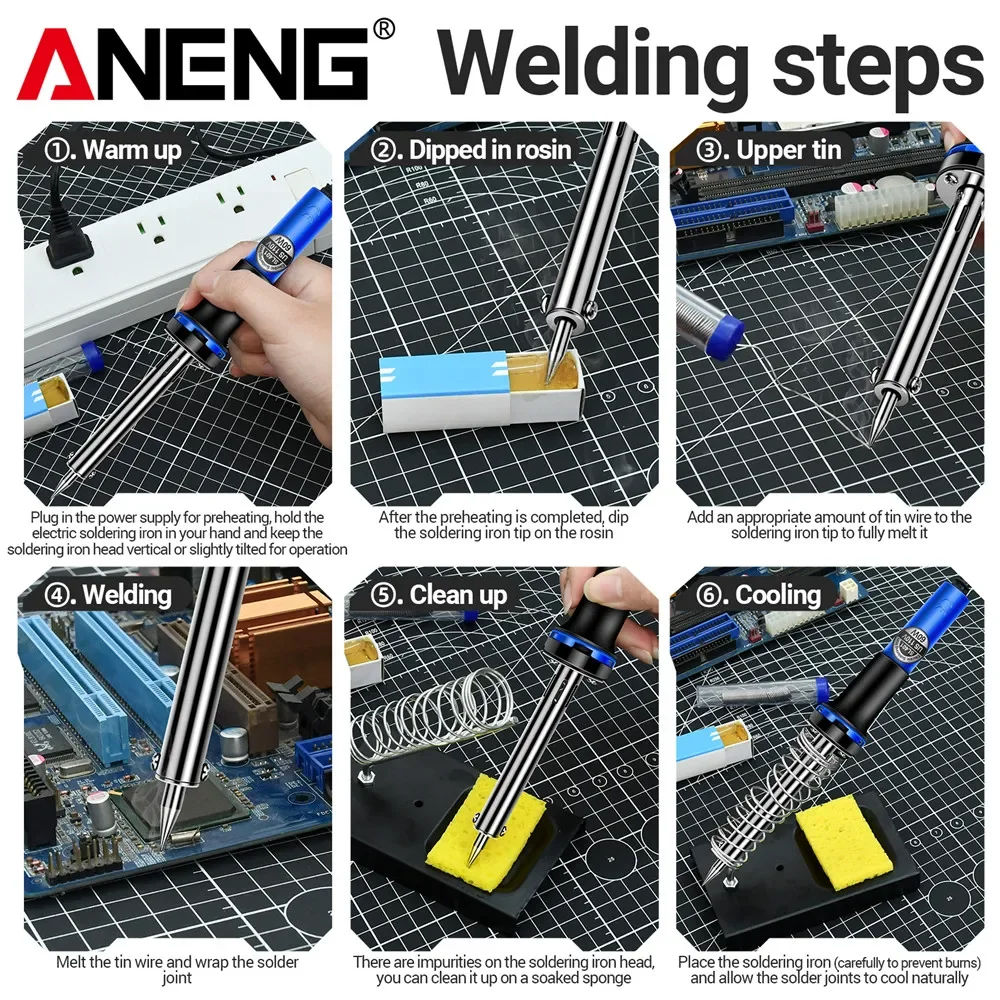 ANENG SL401 ไฟฟ้า 30/40/60W US/EU เครื่องทดสอบปลั๊กดีบุกเคล็ดลับซ่อมเครื่องมือเชื่อม Rework Header เครื่องมือ SOLDER Station