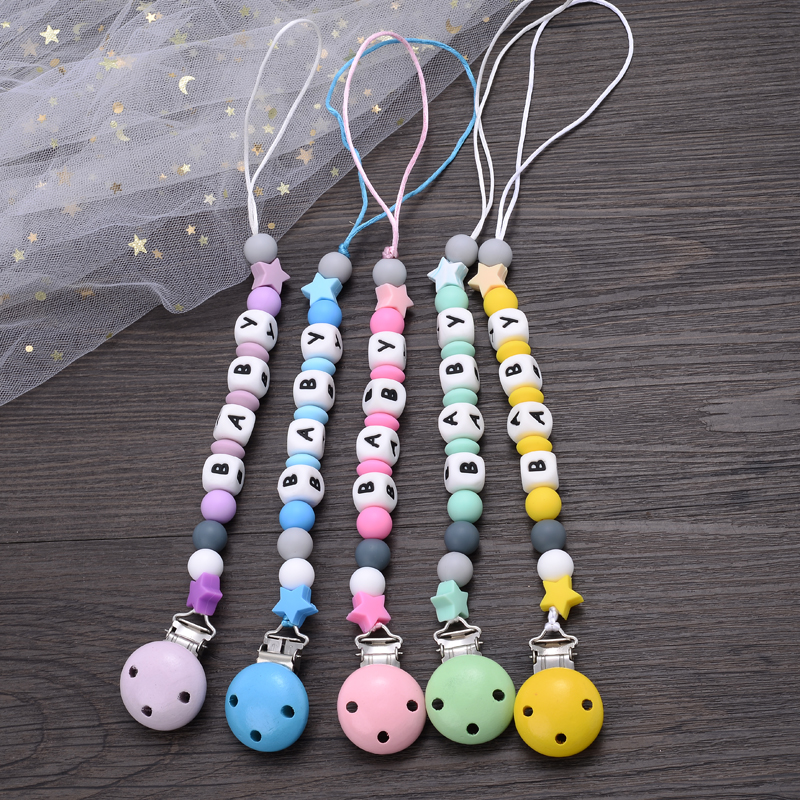 Bé Handmade Miếng Dán Núm Vú Giả Dây Chuyền Viền Silicone Cho Trẻ Sơ Sinh Núm Vú Xoa Dịu Đậu Nành Dây Chuyền Kẹp Núm Vú Kẹp Cá Tính Tên