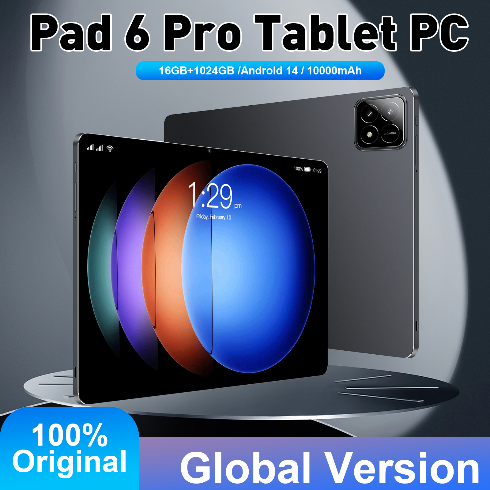 Tableta Original Pad 6 Pro de 10,1 pulgadas Android 14,0 10000mAh 16GB + 1TB versión Global Snapdragon 8Gen2 Dual SIM WIFI
