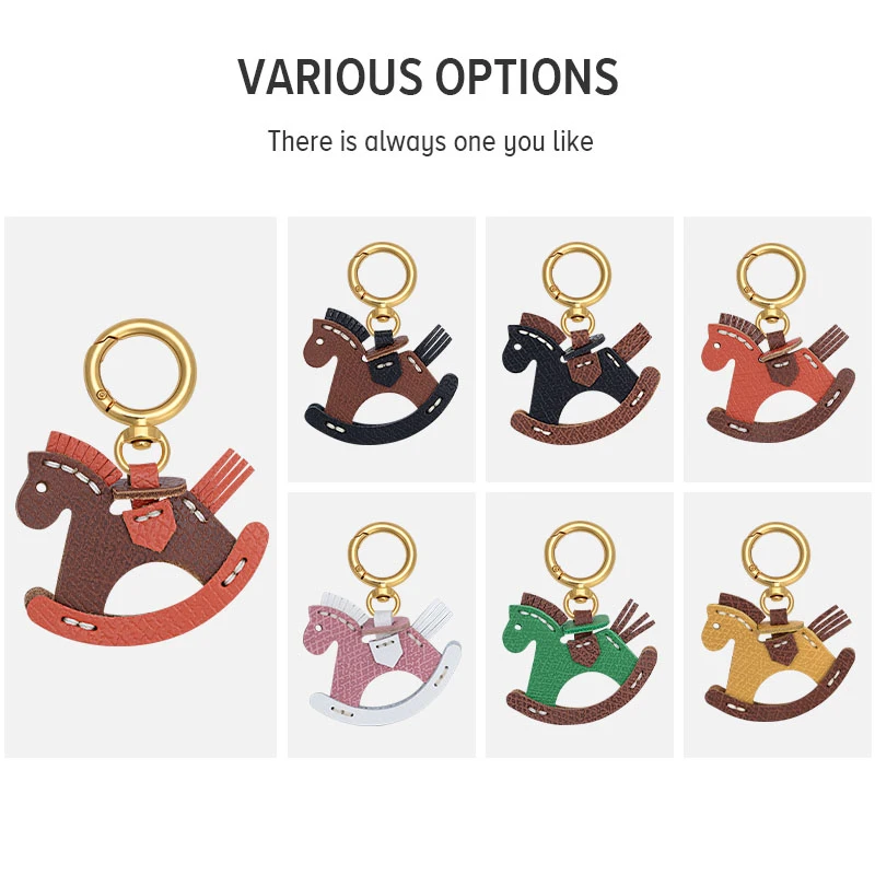WUTA กระเป๋าหนังแท้ Charm ม้าโยกจี้สําหรับ Longchamp กระเป๋าแขวนเครื่องประดับพวงกุญแจตกแต่ง DIY กระเป๋าอุปกรณ์เสริม