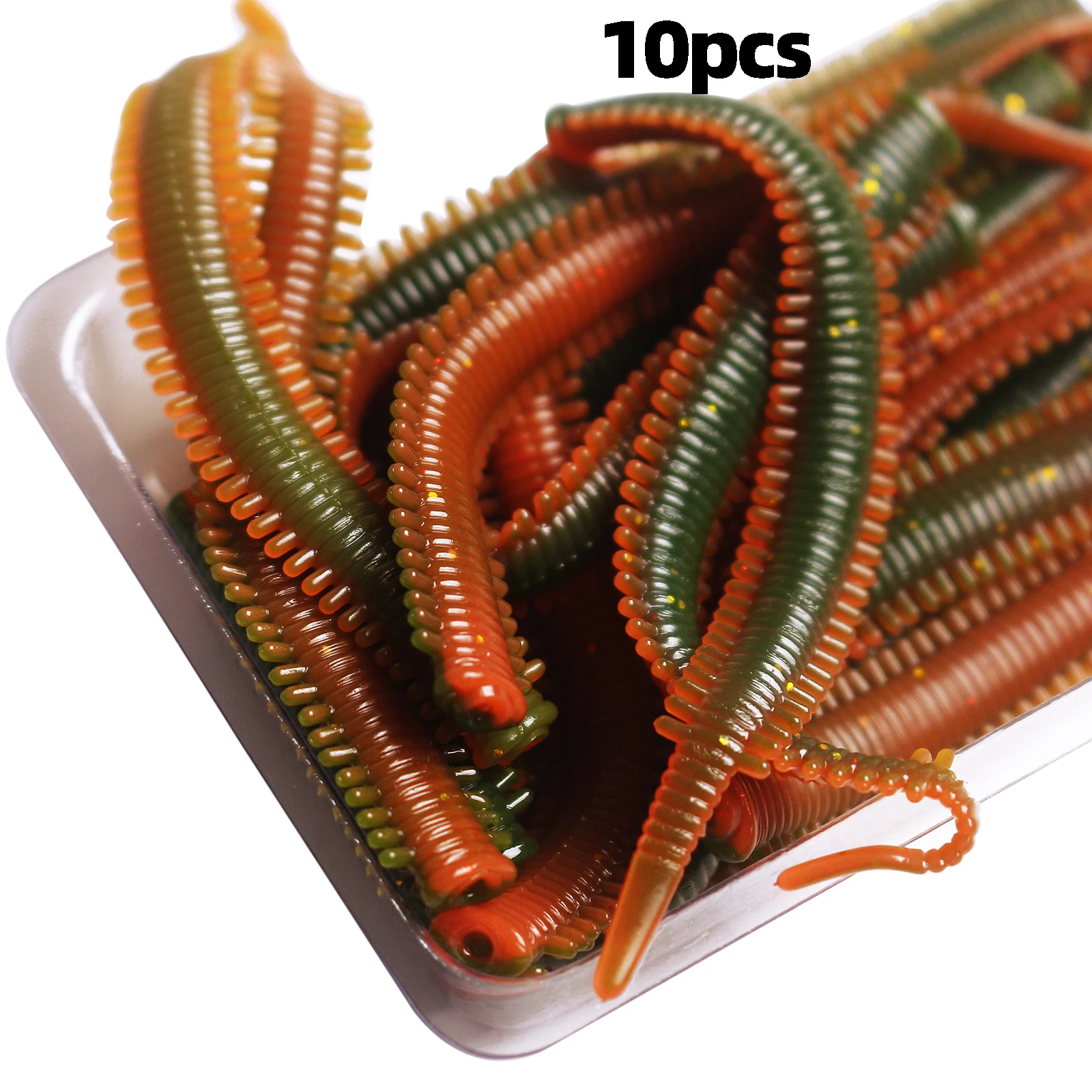 10 bolsas de señuelos de camino de carretera, gusanos de arena biónicos de mar, cebo suave para simular los señuelos reales, Señuelos de Pesca multicolor, no brok fácilmente