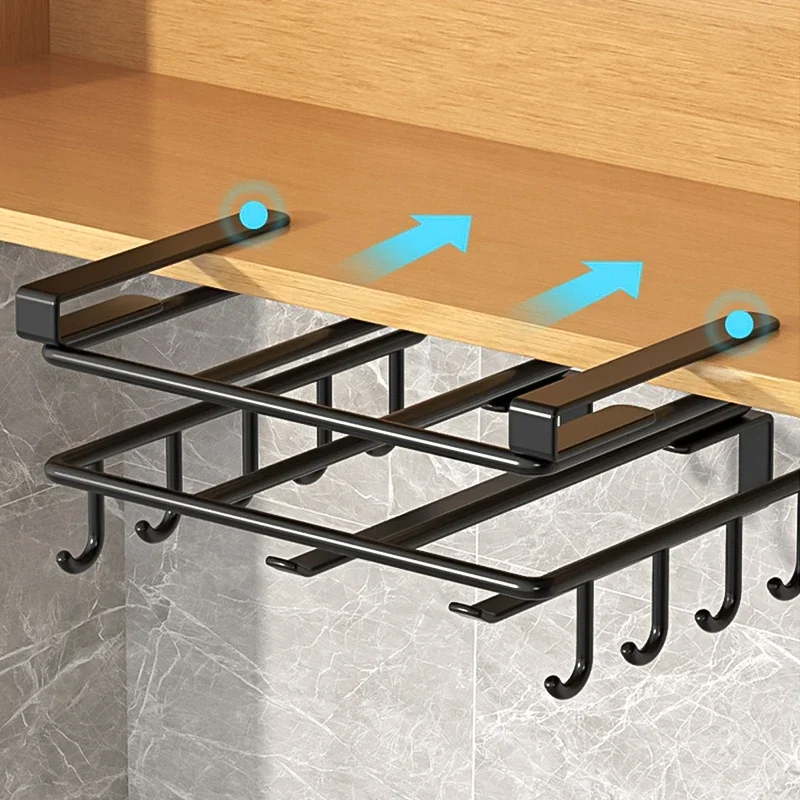 Küche Hängen Organizer Rack mit Haken Unter Schrank Papier Handtuch Lumpen Aufhänger Schneiden Bord Topf Abdeckung Halter Lagerung Regal