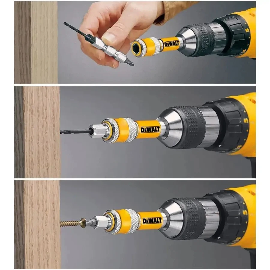 เดวอลท์ DW2700 # 6 เจาะชุดไดรฟ์เจาะ Flip Drive Complete Unit 2 in 1 Countersink เจาะไม้ Bit 6 มม.อุปกรณ์เสริม
