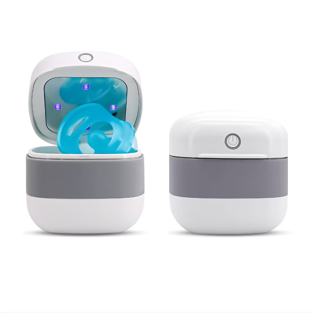 Novo Chupeta esterilizador portátil chupeta bluetooth fone de ouvido caixa armazenamento desinfecção uv