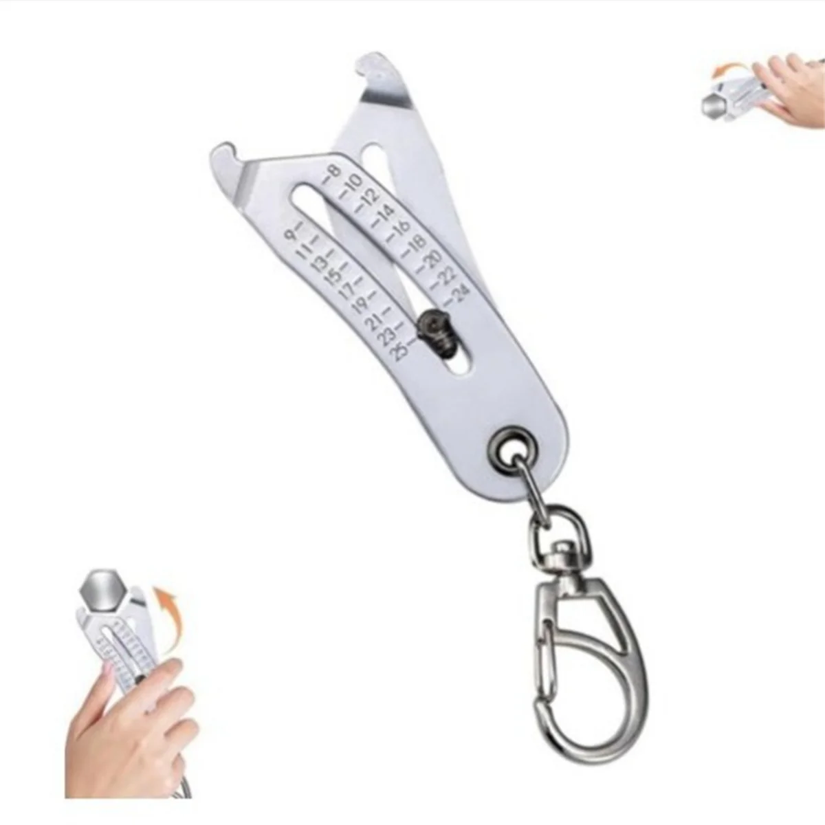 BAAU Portable Precision Thread Size Check Keychain - Bolt Size Finder Keychain, Portable Keychain