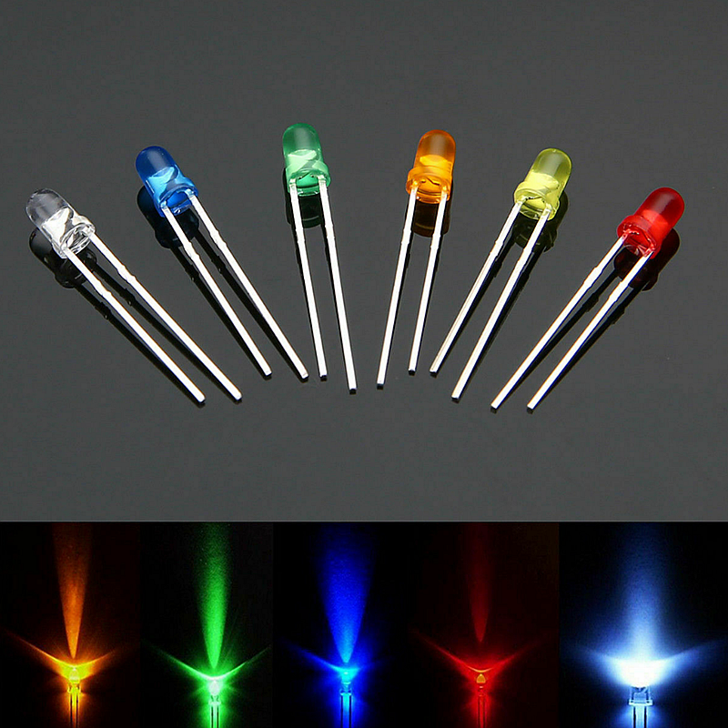 100-500 PCS,3 มม.5 มม.,LED ไดโอดชุดสารพัน,สีขาวสีเขียวสีแดงสีฟ้าสีเหลือง,LED Light Emitting Diode ชุดอิเล็กทรอนิกส์,ไฟแสดงสถานะ