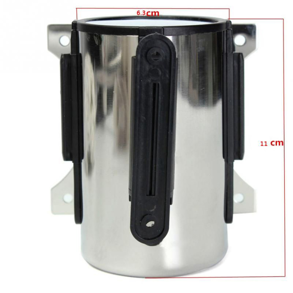 Inoxidável Stanchion Queue Barrier, Wall Mount fita retrátil, com segurança cobrir, correias de nylon, adequado para parques infantis e bancos