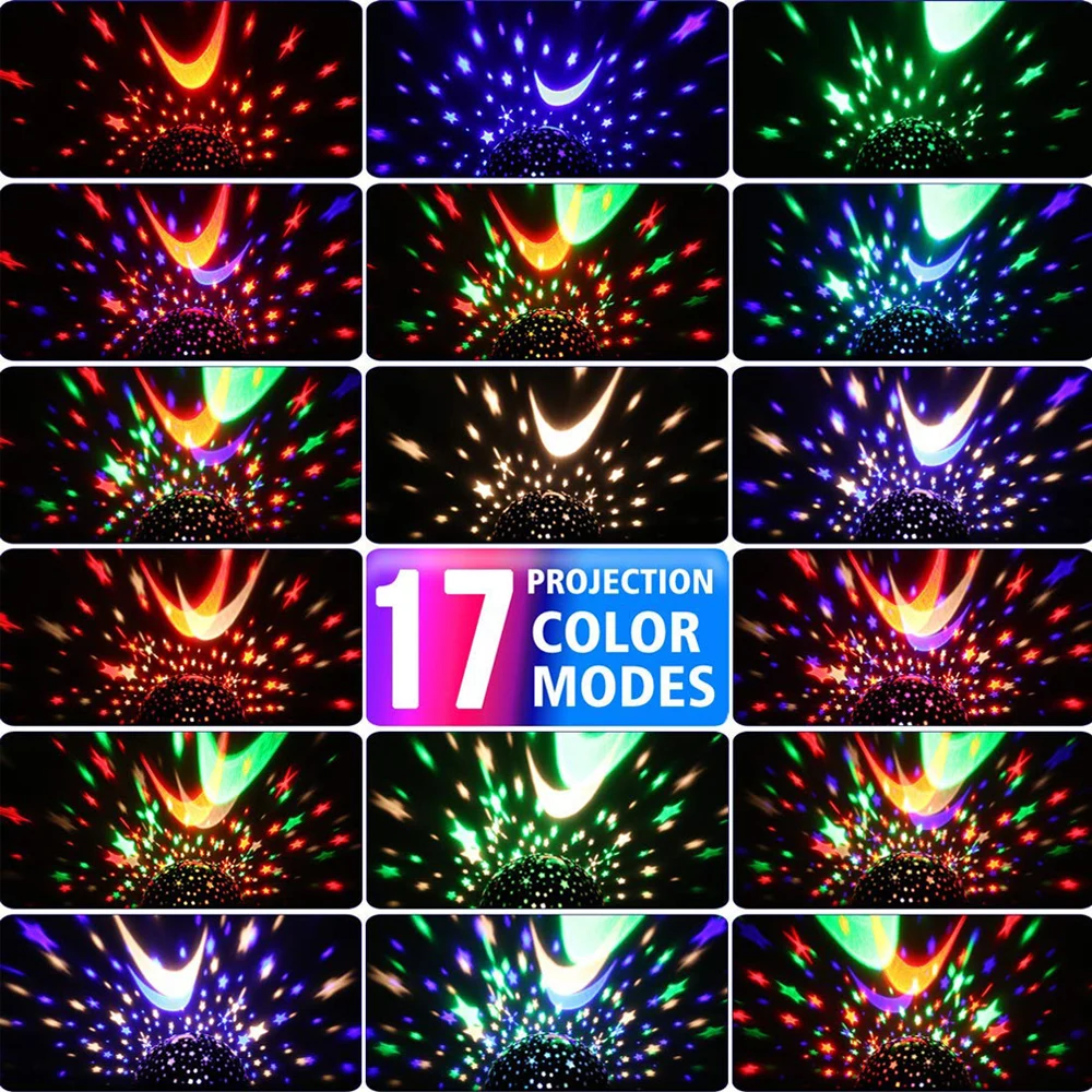Projektor gwiazd Lampka nocna Zabawne prezenty dla dziewczynek i chłopców Obrotowy projektor LED Star Sky Moon do dekoracji sypialni dla dzieci