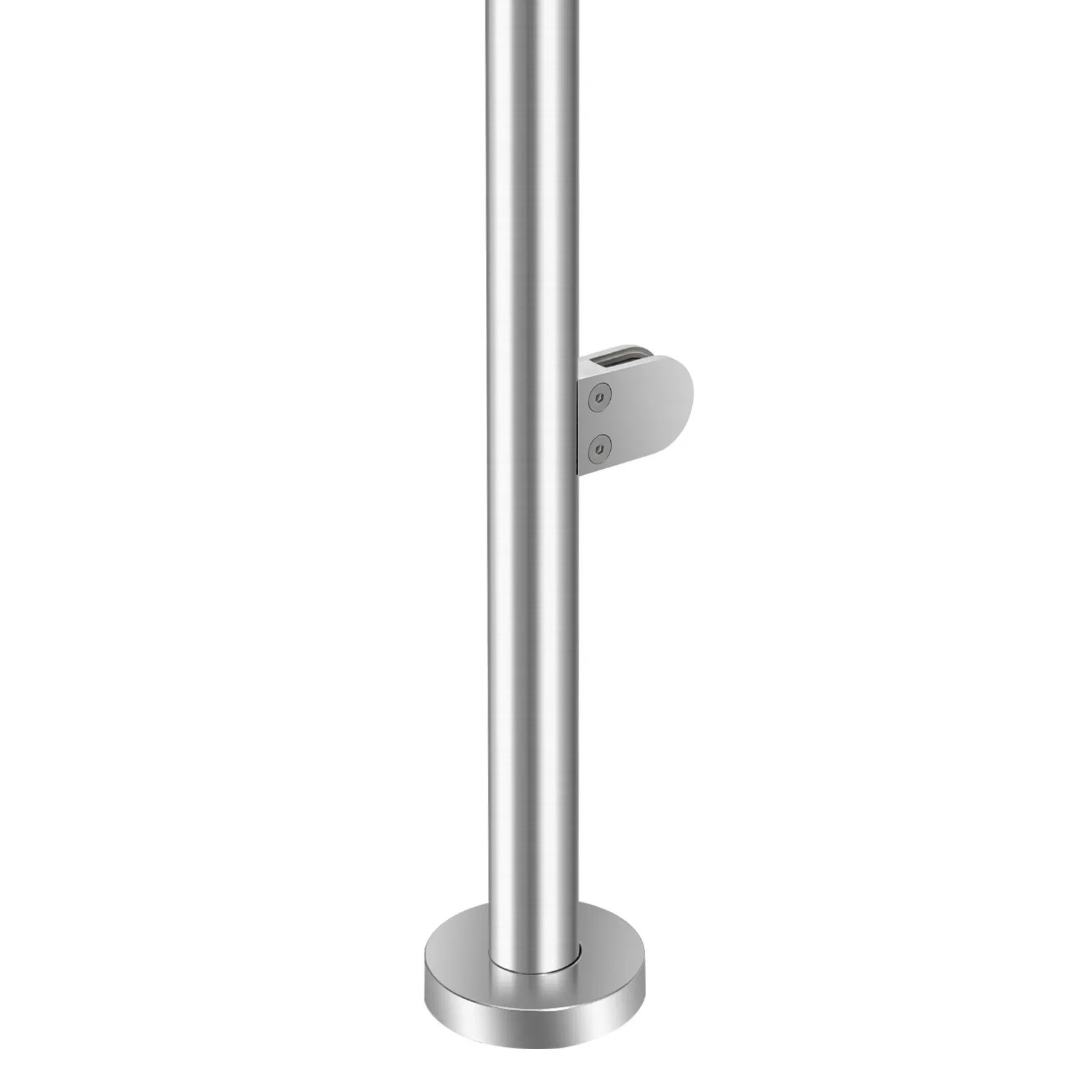 304 Stainless Steel Middle Post for Glass/Wood Railings, 176LB Load Capacity & Clamp-on Design, No Drilling Needed