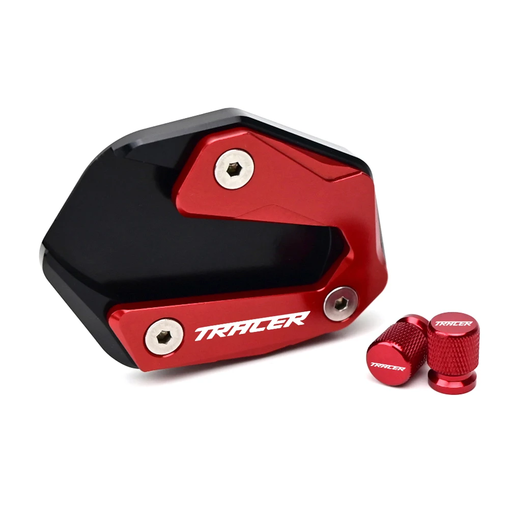 Motorcycle Kickstand Foot Side Stand Enlarger Pad Tire Valve Caps For Yamaha TRACER 900 /GT MT09 MT-09 2015-2020 (not for 2021)