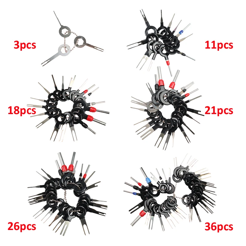 รถ Terminal Removal ปลั๊กสายไฟ Lugs Extractor Puller Release Pin Extractor Kit สําหรับรถยนต์ซ่อมเครื่องมือ