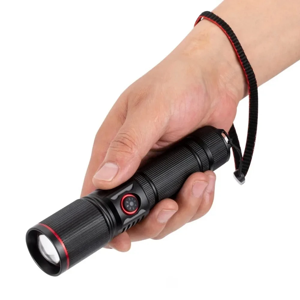 30 W hohe helle LED-Taschenlampe, hohe Leistung, Typ C, wiederaufladbare Zoom-Taschenlampe, Camping, Outdoor, Jagd, Angeln, Wandern, Beleuchtungslampe