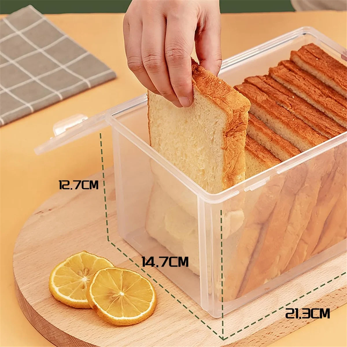Kotak Penyimpanan Roti Wadah Penyimpanan Roti Kedap Udara Kotak Roti Plastik Dapat Digunakan Kembali Kue Roti Bening Dispenser Roti Tempat Roti Segar