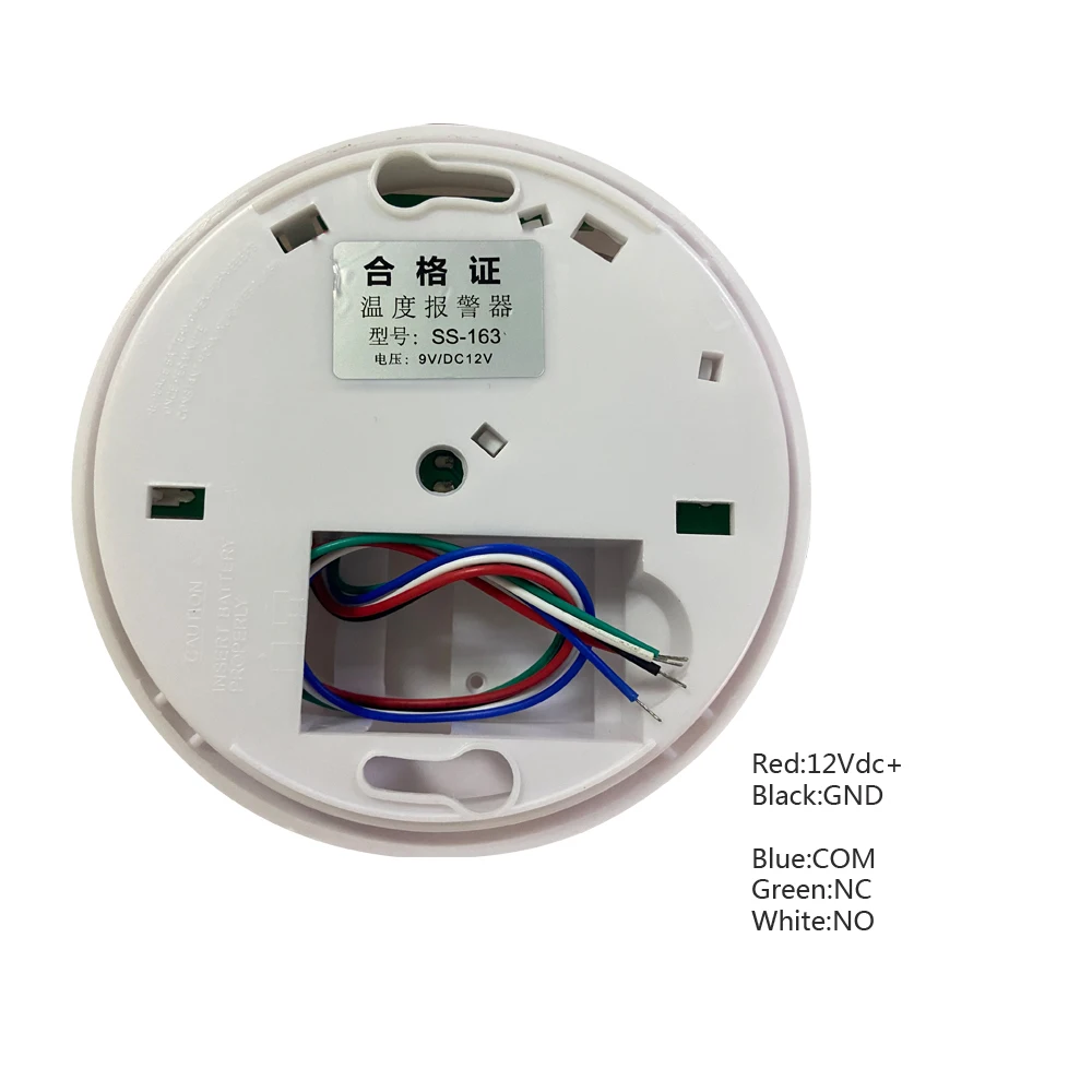 1pcs 9-12Vdc Indoor Ceiling Wired Heat Detector NC/NO Relay Output Signal Optional Fire Alarm Sensor For Home Security